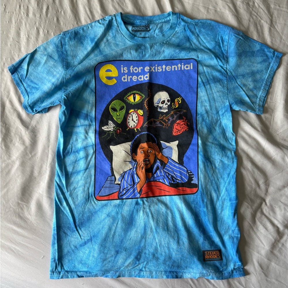 Never Worn! Blue Graphic Tee - Existential Dread Design, Unisex Small
